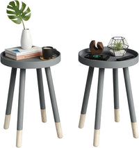 Round End Table, White, 17" x 22" view 31