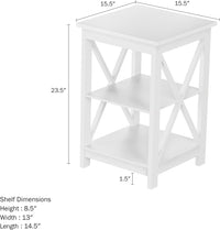 Wooden End Table, White view 6