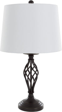 Spiral Cage Table Lamps - Set of 2 Oil-Rubbed Bronze, White view 5