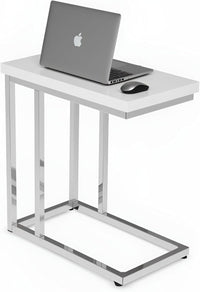 C-Shaped Sofa Side Table, White, 19.75" x 11.75" x 23.75" view 1