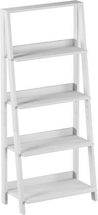 4-Tier Ladder Bookshelf, White view 2