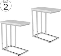C-Shaped Sofa Side Table, White, 19.75" x 11.75" x 23.75" view 8