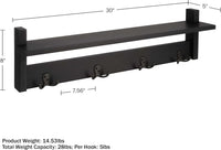Coat Rack with Shelf and 4 Hooks view 2