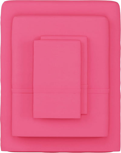 3-Piece Brushed Microfiber Twin Sheet Set, Pink