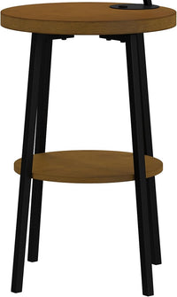 Floor Lamp with Table, Brown, Black and Off-White view 6