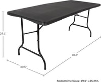 Indoor/Outdoor Portable Folding Table, Black, 2.5ft view 40