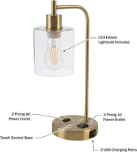 Table Lamp - Industrial Lamp with USB Charge Ports view 3