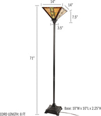 Tiffany Style Floor Lamp, 14" x 14" x 71" view 6