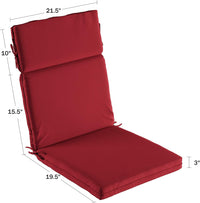 High-Back Chair Cushions, (L) 45" x (W) 21.5" x (H) 3" view 4