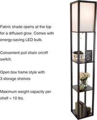 Floor Lamp - Etagere Style Standing Light with 3 Tiers, 62.75" view 8