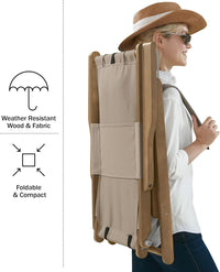Beach Chair - Outdoor Weather-Resistant Wood Folding Chair view 10