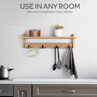 Coat Rack with Shelf and 4 Hooks view 9