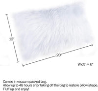 Decorative Pillows, 12" x 20", White, Polyester view 2