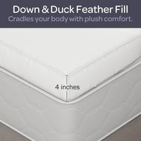 Down Mattress Topper - Queen 4-Inch Duck and Goose Feather Bed view 4