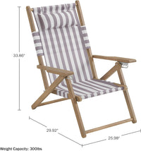 Beach Chair - Outdoor Weather-Resistant Wood Folding Chair view 17