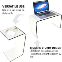 Acrylic Side Table, Clear, 14" x 12" x 24" view 5