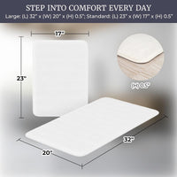Bathroom Rugs - 2-Piece Memory Foam Bath Mats with Microfiber, White view 3