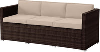 Patio Furniture Set - 3-Piece Rattan Outdoor Sectional, Brown view 4