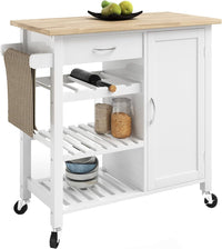 Kitchen Island with Towel Rack and Shelves for Storage view 1