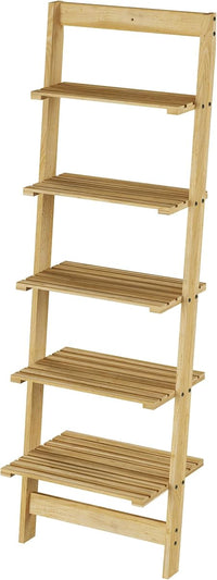 5-Tier Ladder Shelf - Narrow Leaning Bookshelf view 2