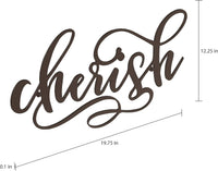 Metal Cutout - Cherish Decorative Wall Sign-3D Word Art Home view 4