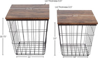 End Tables - Square Nesting Tables Set of 2, Brown Woodgrain view 3
