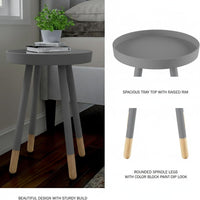 Round End Table, White, 17" x 22" view 10