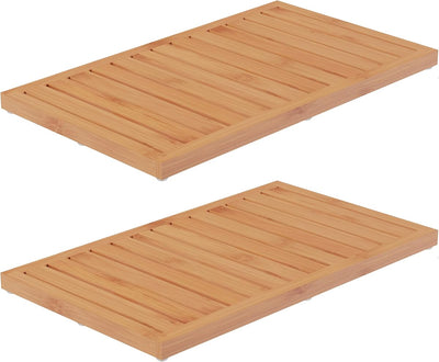 Bamboo Bathroom Mat, Natural, 23.8" x 13.8"