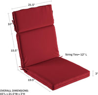 High-Back Chair Cushions, 2 Count (Pack of 1), Red view 4