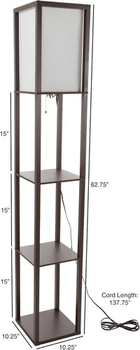 Floor Lamp - Etagere Style Standing Light, 10.25"x10.25"x62.75" view 4