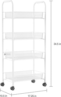 4-Tiered Narrow Rolling Storage Shelves view 3
