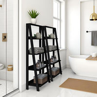 4-Tier Ladder Shelf - Set of 2 Modern Freestanding Bookcases view 6