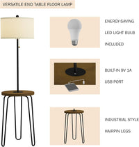 Floor Lamp with Table, (L) 17” x (W) 17” x (H) 59” view 2