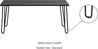 Coffee Table with Hairpin Legs, Brown Woodgrain-Look, 41.25" view 8
