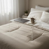Acrylic Side Table - 14x12x24 Inch Multipurpose C Shaped End view 2