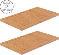 Bamboo Bathroom Mat, Natural, 23.8" x 13.8" view 3