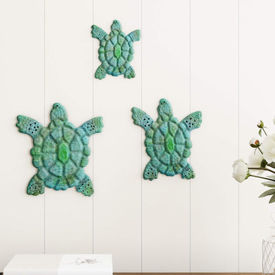 Sea Turtle Wall Art- Nautical 3D Metal Hanging Décor-Vintage