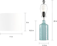 Table Lamp - Clear Glass Lamp with Open Base, LED Bulb view 3