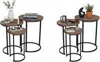 Round Nesting Tables Set of 3, Faux Marble Tabletop, White view 26