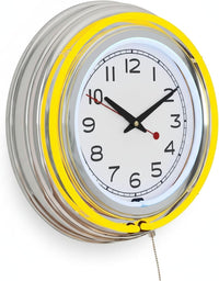 Neon Wall Clock- 14 Round, Double Light Ring, Dual Power view 1