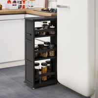 3 Tier Slim Utility Rolling Storage Cart, Black, 25"W x 5.7"D view 13