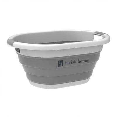 Collapsible Laundry Basket- Space Saving Pop Up Clothes, Gray