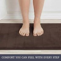 Bathroom Rug Set-2-Piece Memory Foam Bathmats-Striped view 4
