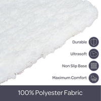 3 Piece Super Plush Non-Slip Bath Mat Rug Set - White view 4