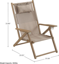 Beach Chair - Outdoor Weather-Resistant Wood Folding Chair view 8