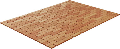 Bath Mat- Natural Wooden Non-Slip Roll Up Lattice Design Mat