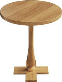 Pedestal Table - Living Room Side Table, Natural, 18"W x 22"H view 6