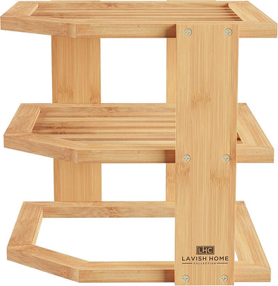 3-Tier Bamboo Corner Shelf for Kitchen or Bathroom