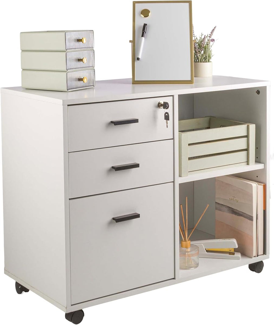3 Drawer File Cabinet with Lock &mdash; Lavish Home