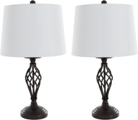Table Lamps Set of 2, Spiral Cage Design 2 LED Bulbs view 1